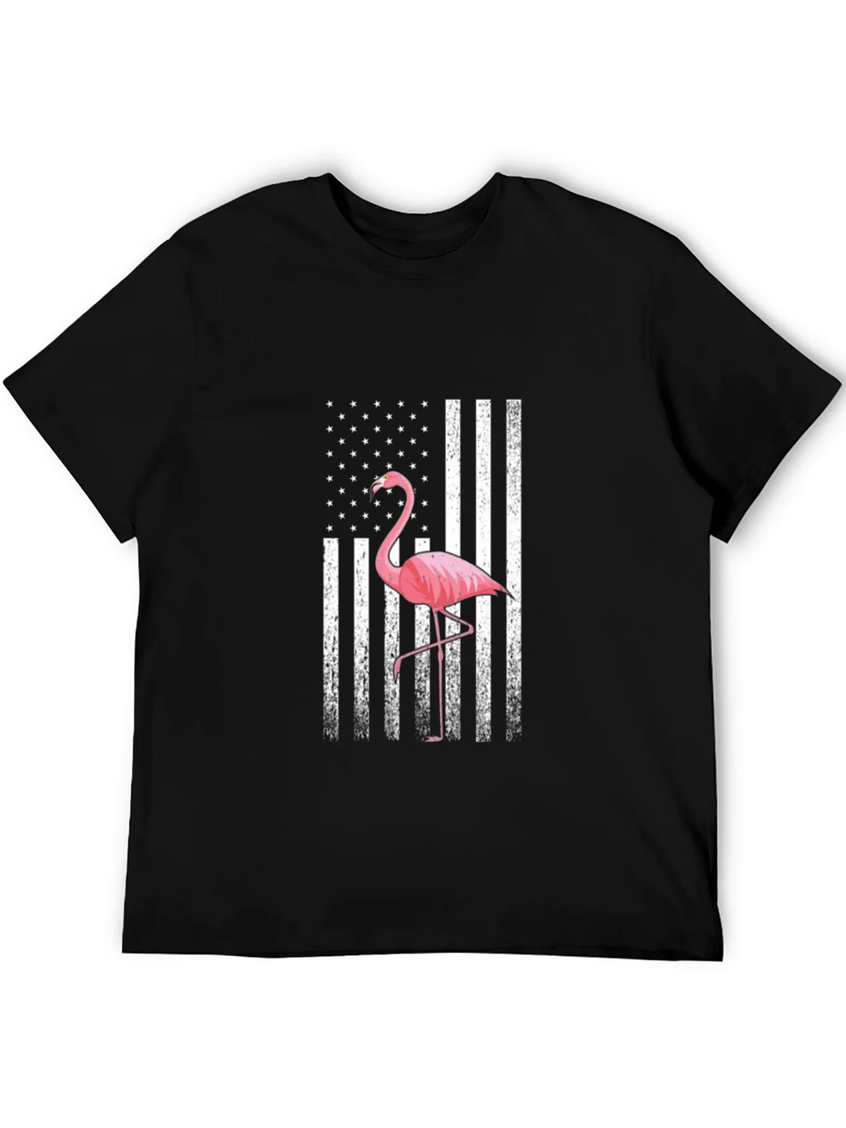 Flamingo American Flag Graphic T-Shirt product image 5