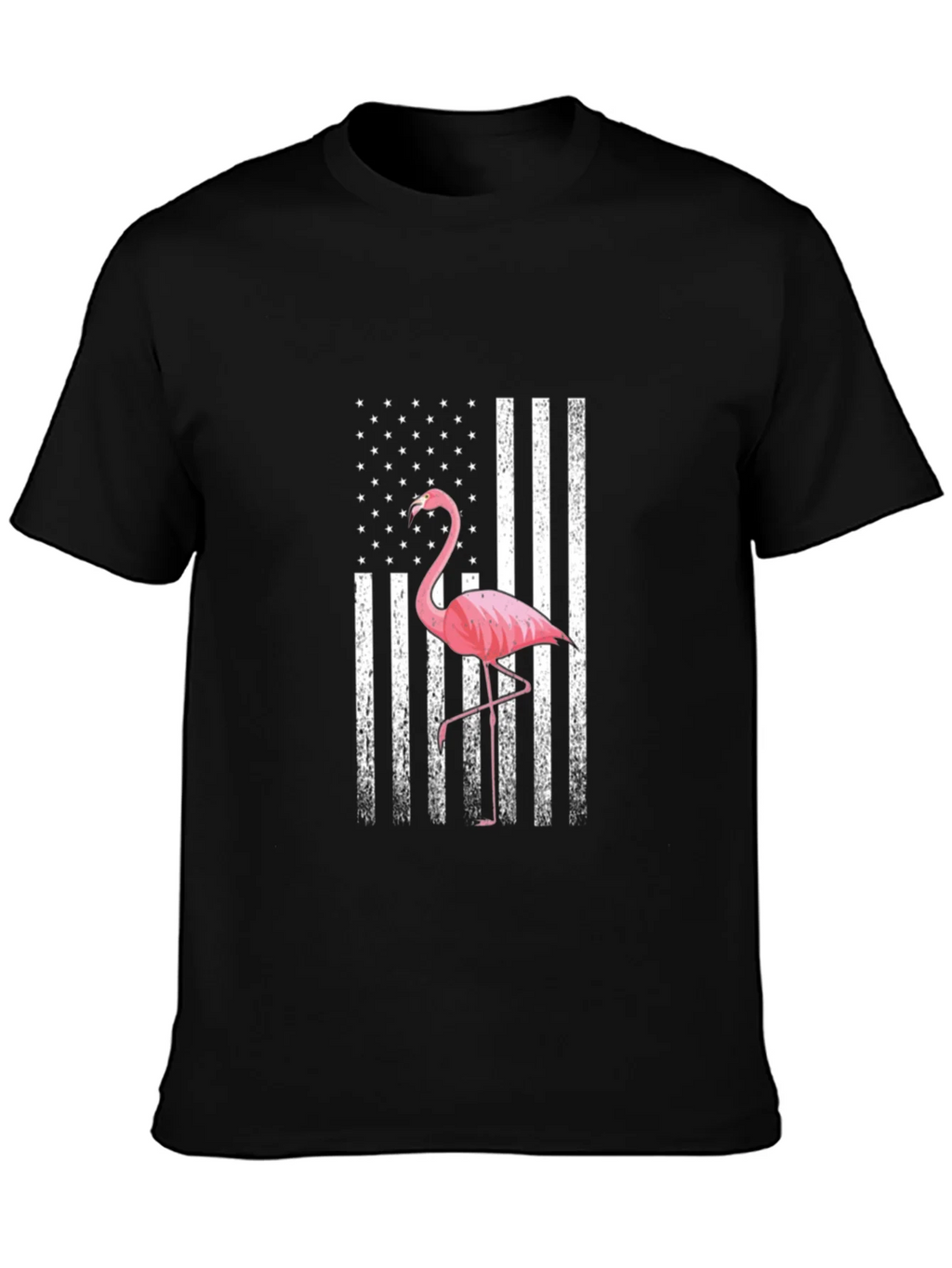 Flamingo American Flag Graphic T-Shirt product image 3