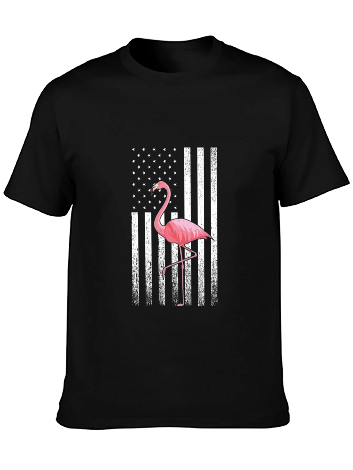 Flamingo American Flag Graphic T-Shirt product image 3