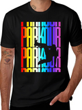 Rainbow Parkour Graphic Tee - Black product image 1