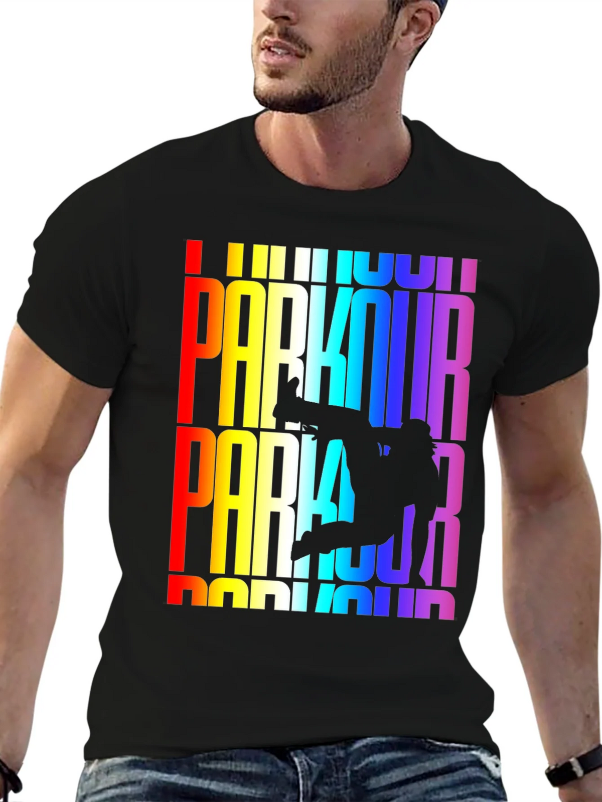 Rainbow Parkour Graphic Tee - Black product image 6