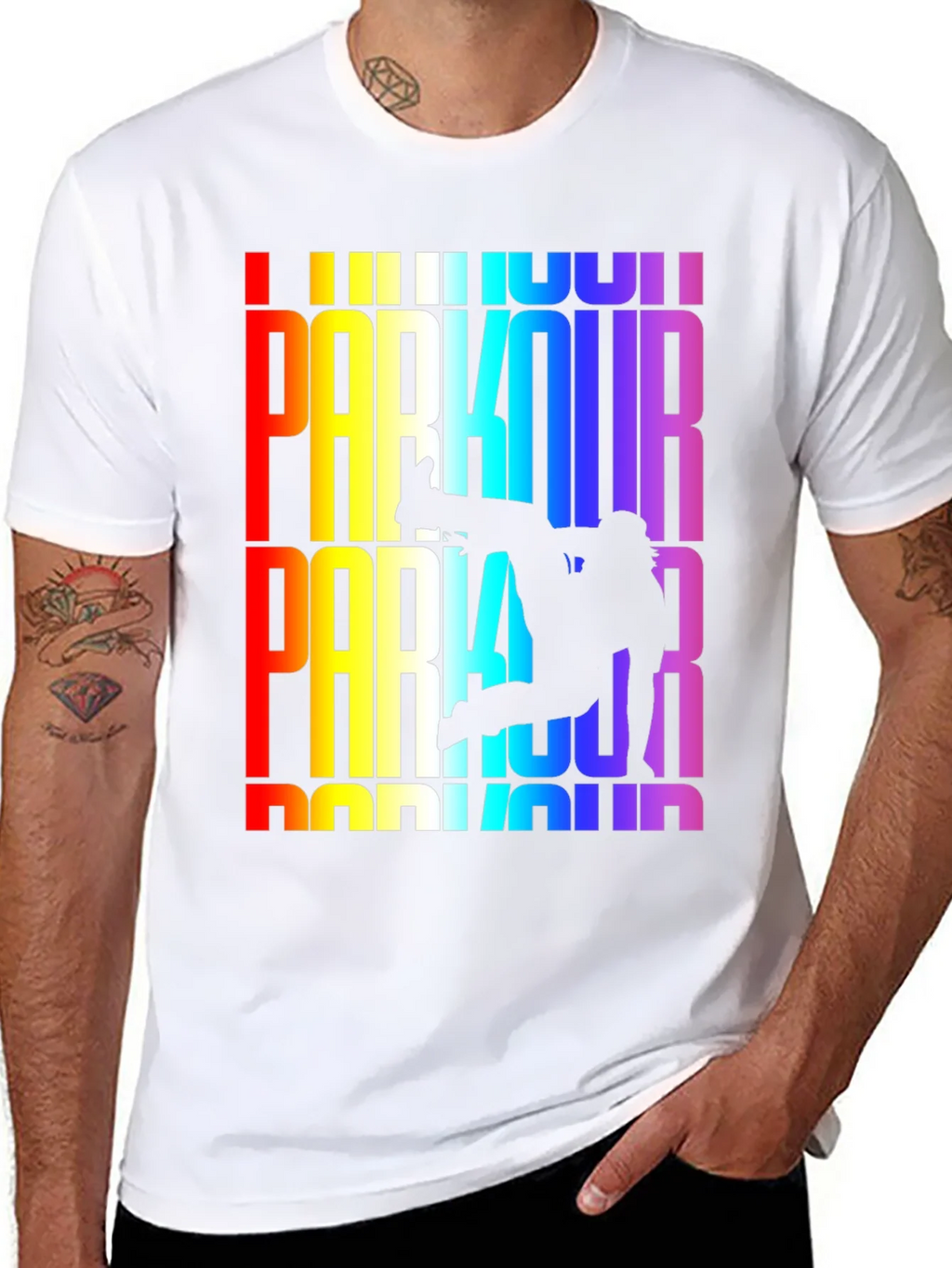 Rainbow Parkour Graphic Tee - Black product image 7