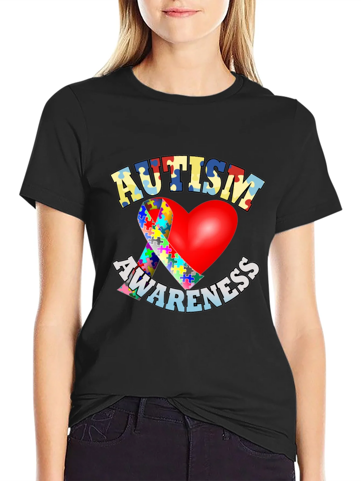 Autism Awareness T-Shirt - Puzzle Heart Design product image 2