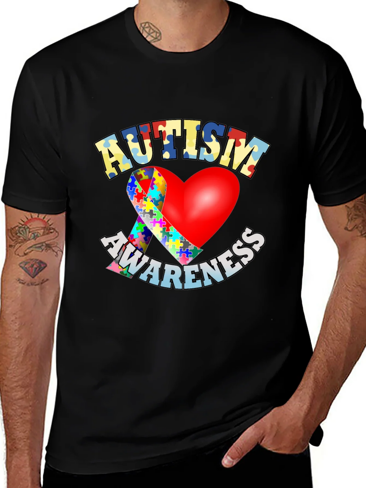Autism Awareness T-Shirt - Puzzle Heart Design product image 1