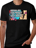 Warning May Spontaneously Talk About Makeup Graphic T-Shirt product image 1