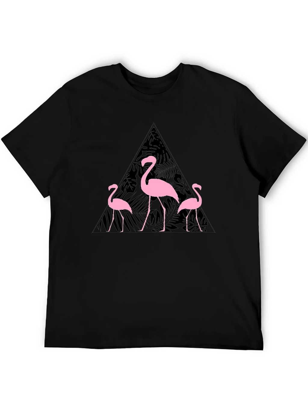 Flamingo Triangle Graphic T-Shirt - Black product image 5