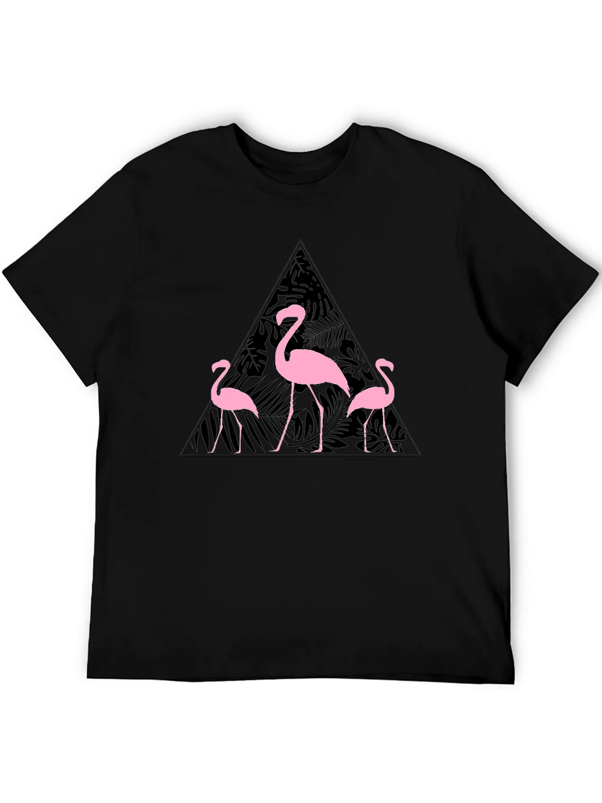 Flamingo Triangle Graphic T-Shirt - Black product image 5