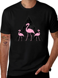 Flamingo Triangle Graphic T-Shirt - Black product image 1