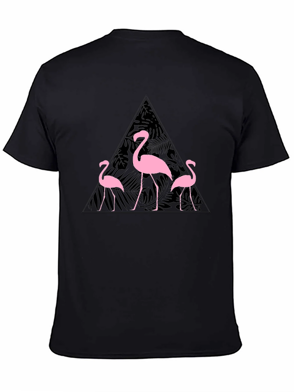Flamingo Triangle Graphic T-Shirt - Black product image 4