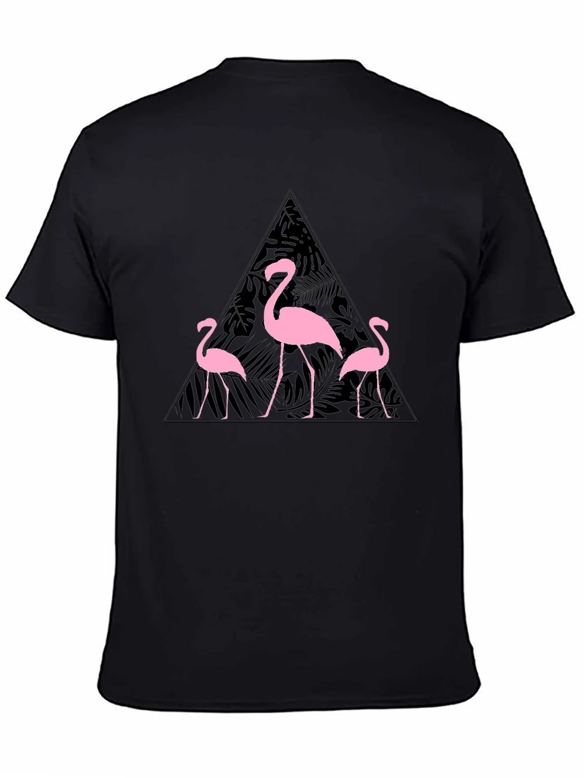Flamingo Triangle Graphic T-Shirt - Black product image 4