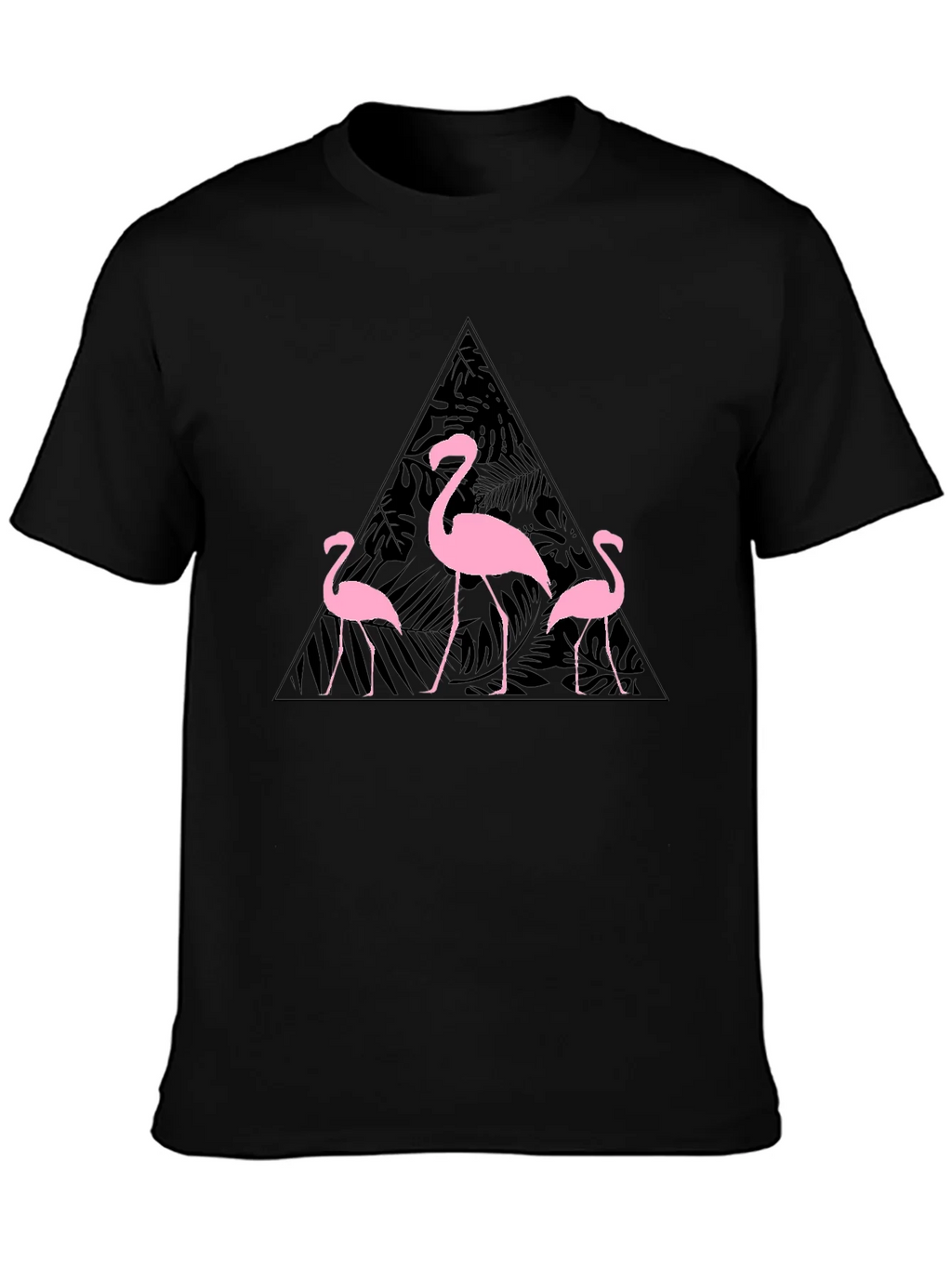 Flamingo Triangle Graphic T-Shirt - Black product image 3
