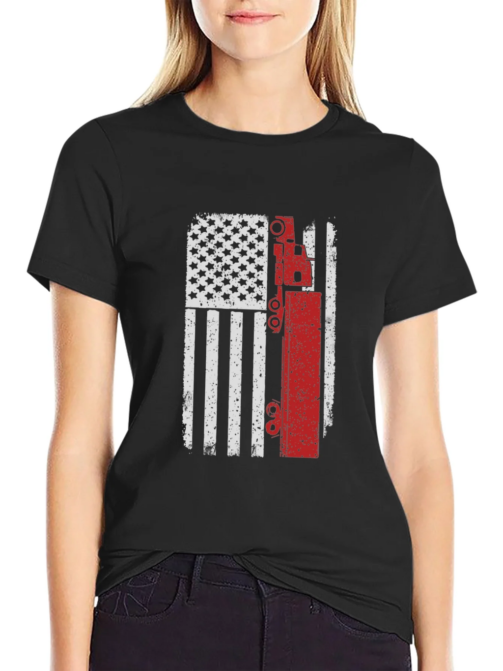 American Flag Crane Operator T-Shirt product image 2