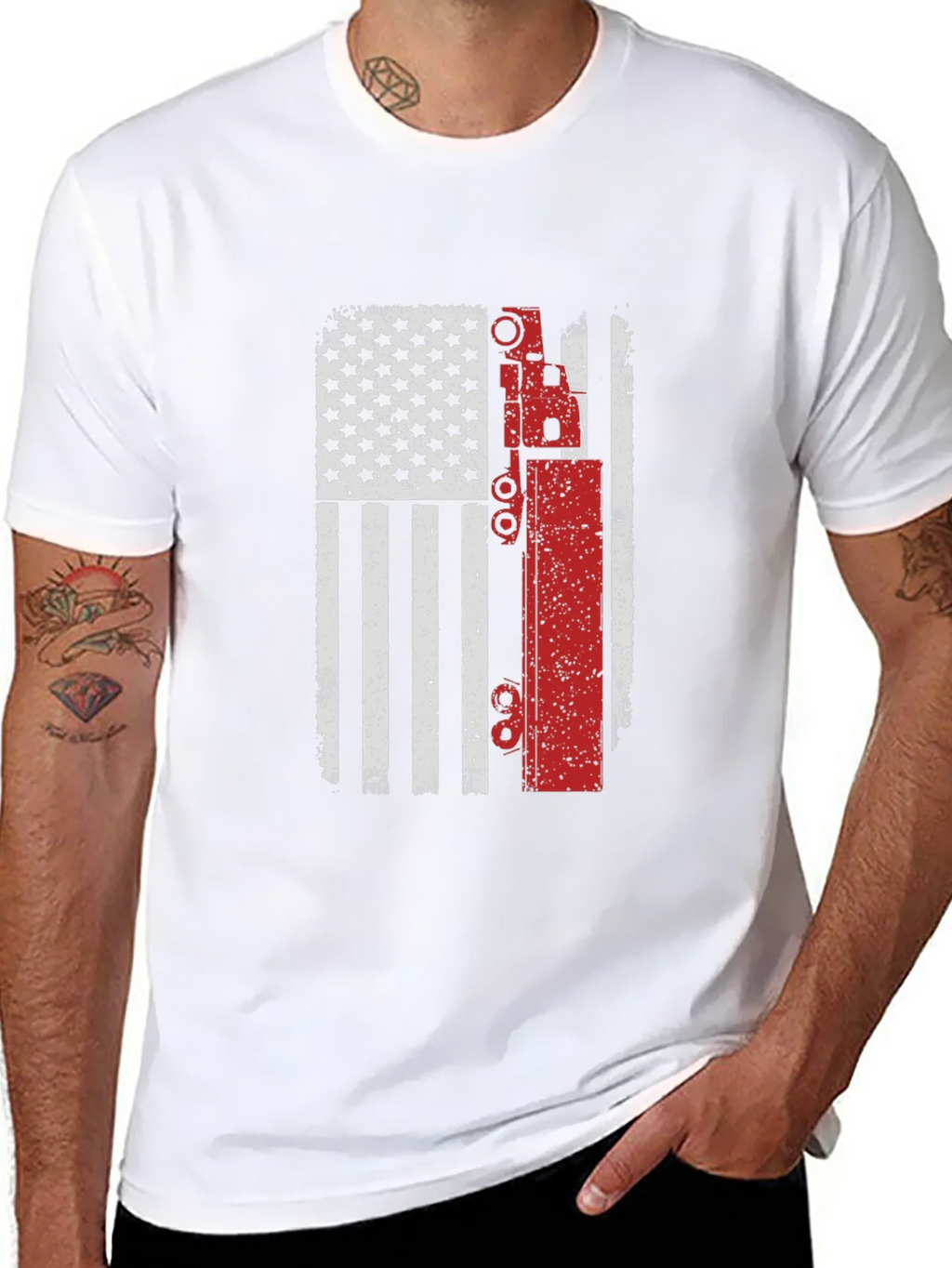 American Flag Crane Operator T-Shirt product image 6