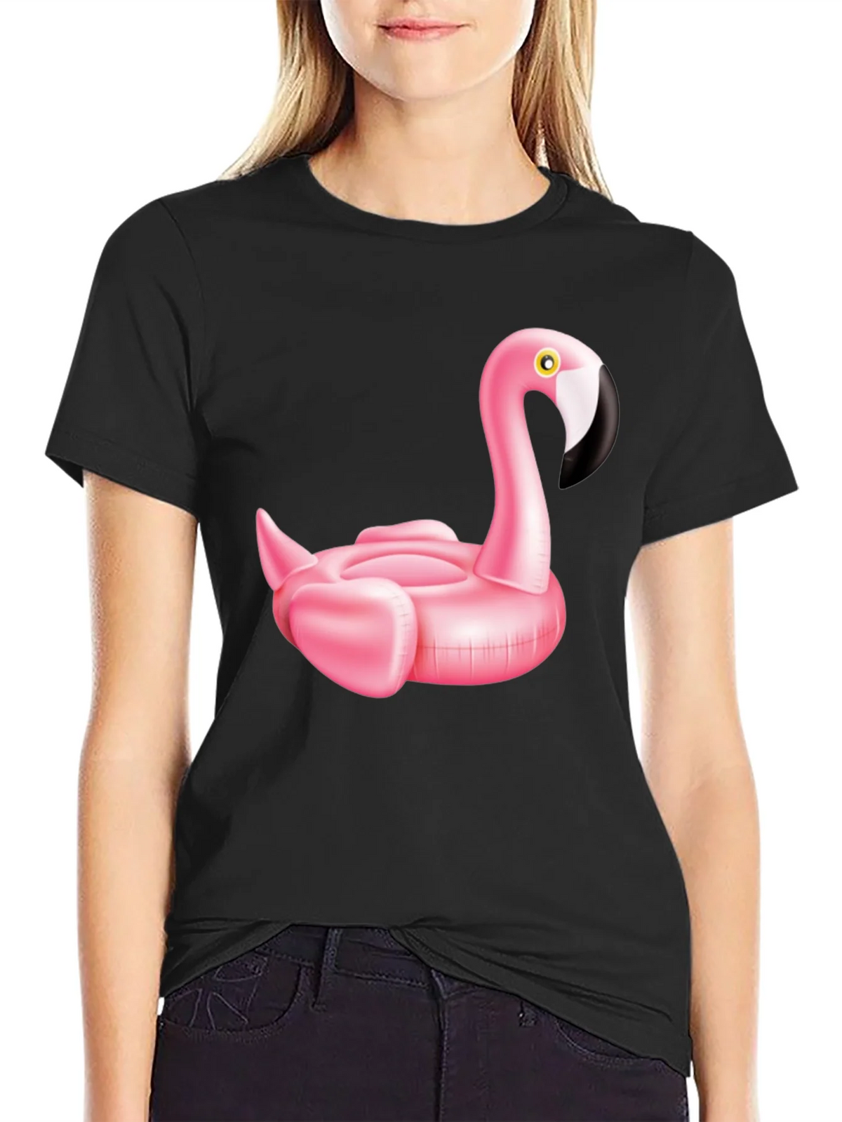Pink Flamingo Inflatable Pool Float T-Shirt product image 2