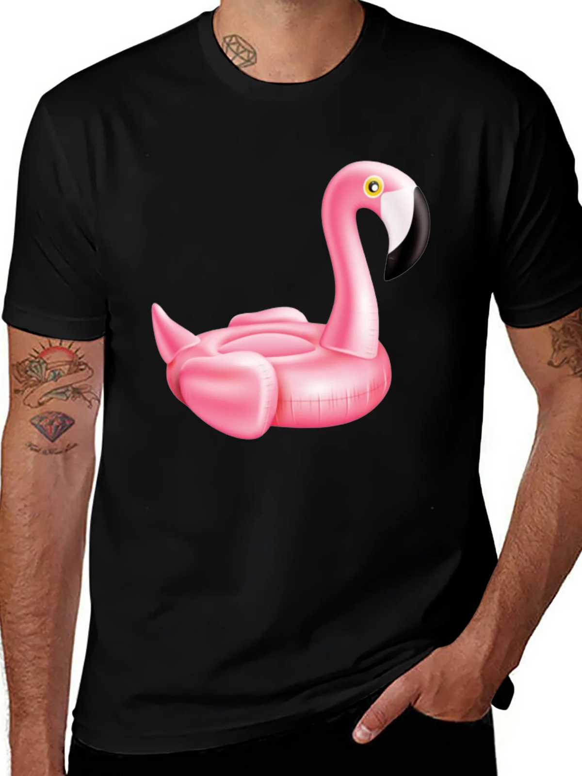 Pink Flamingo Inflatable Pool Float T-Shirt product image 1