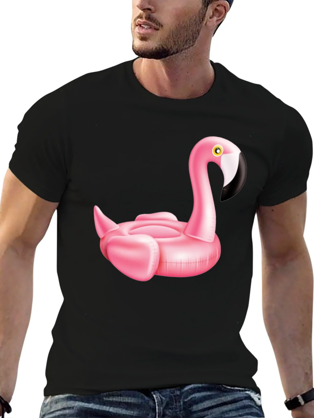 Pink Flamingo Inflatable Pool Float T-Shirt product image 6