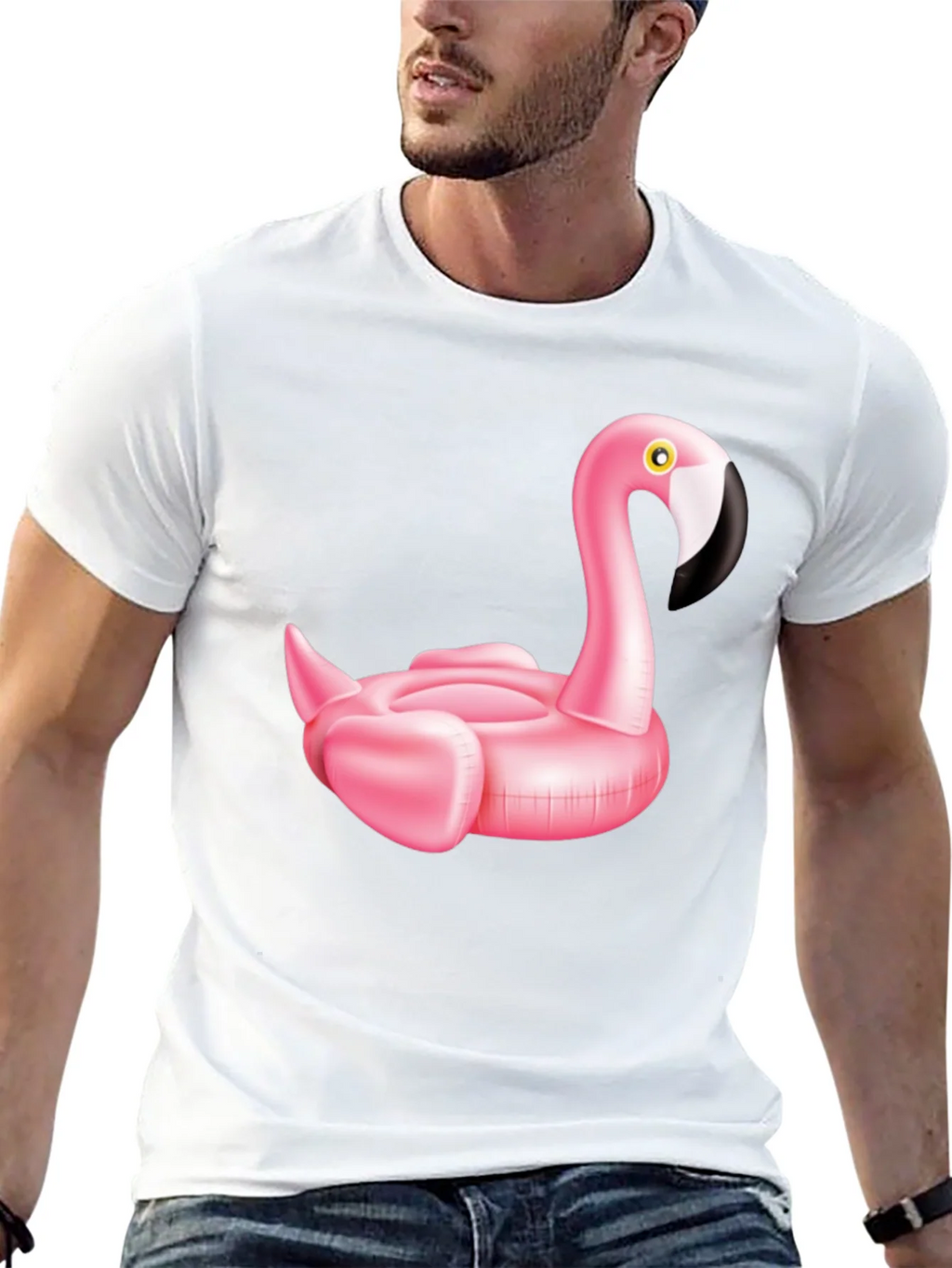 Pink Flamingo Inflatable Pool Float T-Shirt product image 12