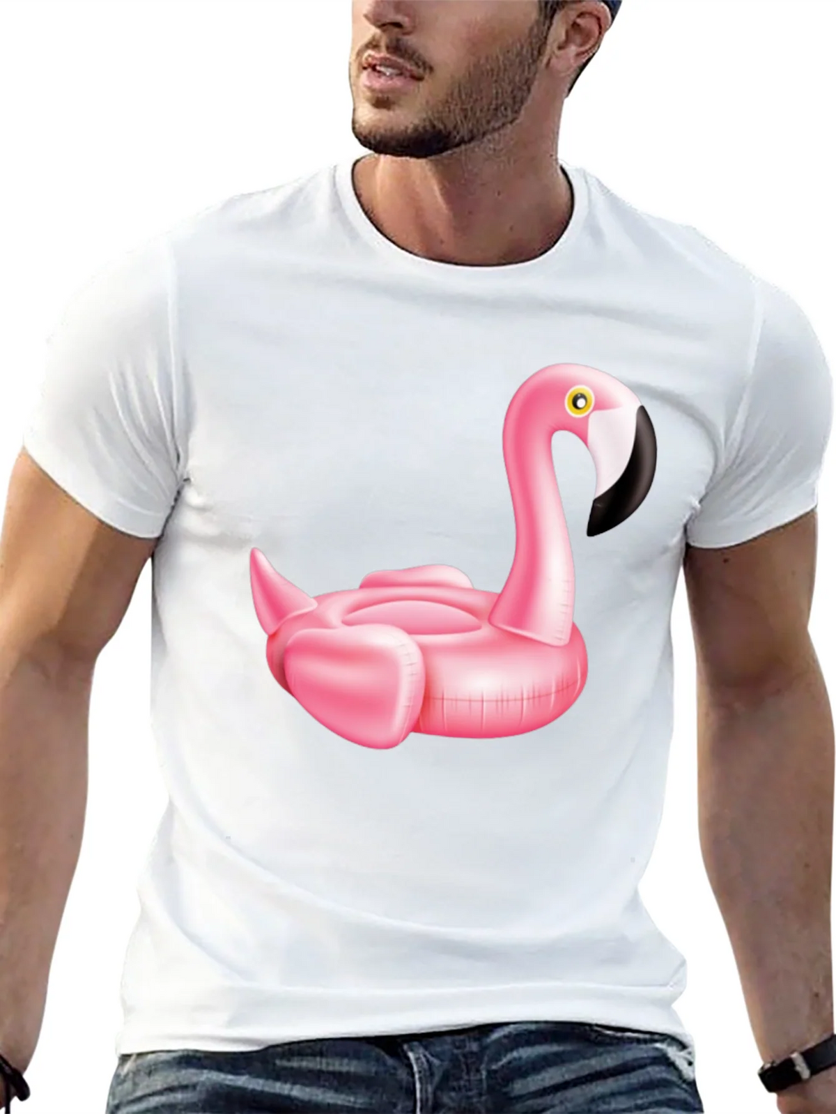 Pink Flamingo Inflatable Pool Float T-Shirt product image 12