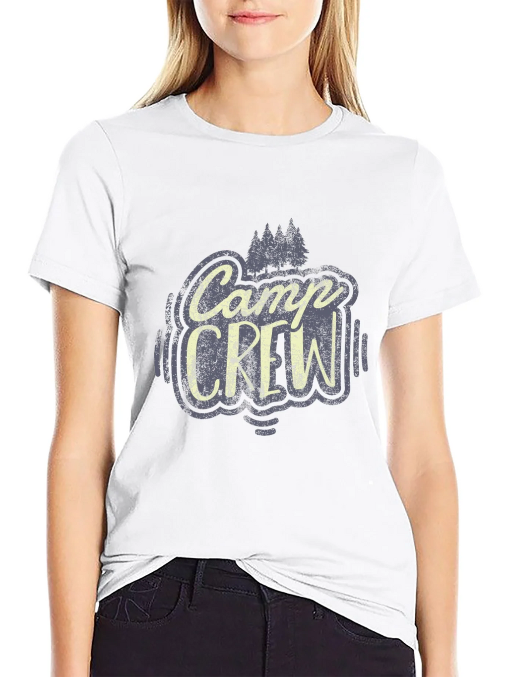 Camp Crew Graphic Tee - Black Cotton T-Shirt product image 8