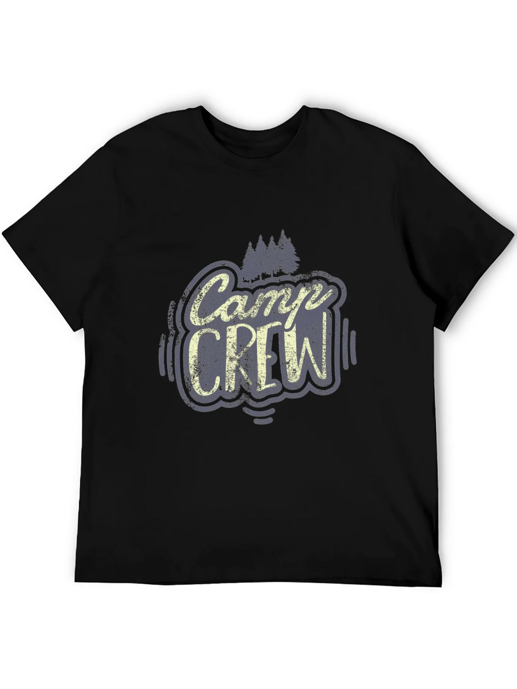 Camp Crew Graphic Tee - Black Cotton T-Shirt product image 5