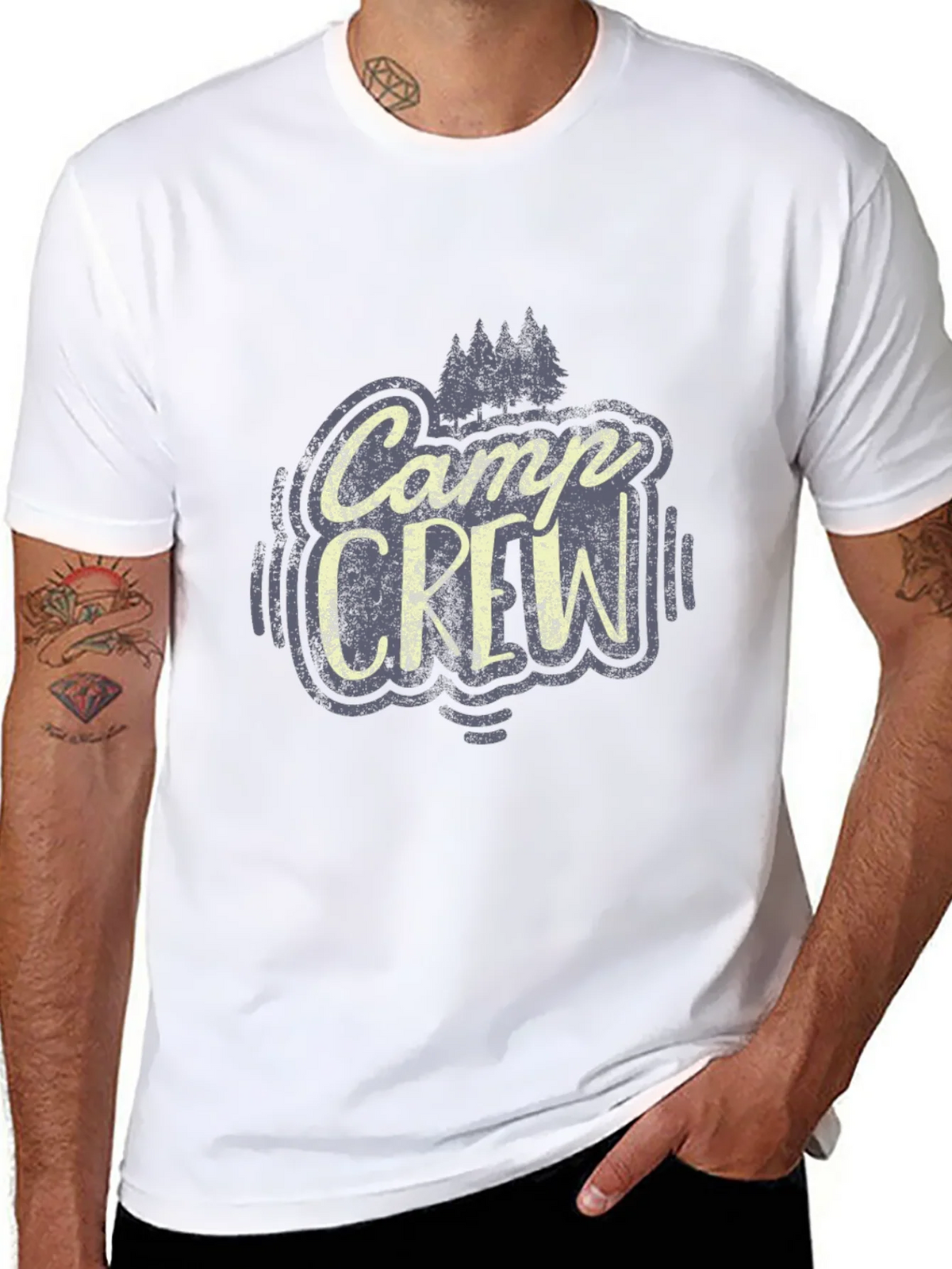 Camp Crew Graphic Tee - Black Cotton T-Shirt product image 7