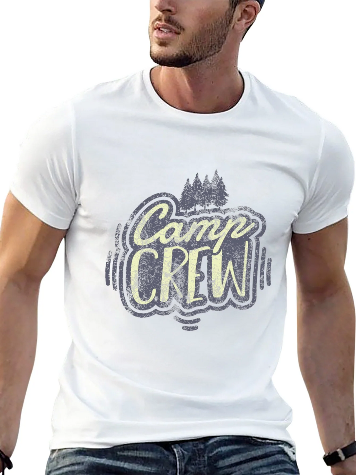 Camp Crew Graphic Tee - Black Cotton T-Shirt product image 12