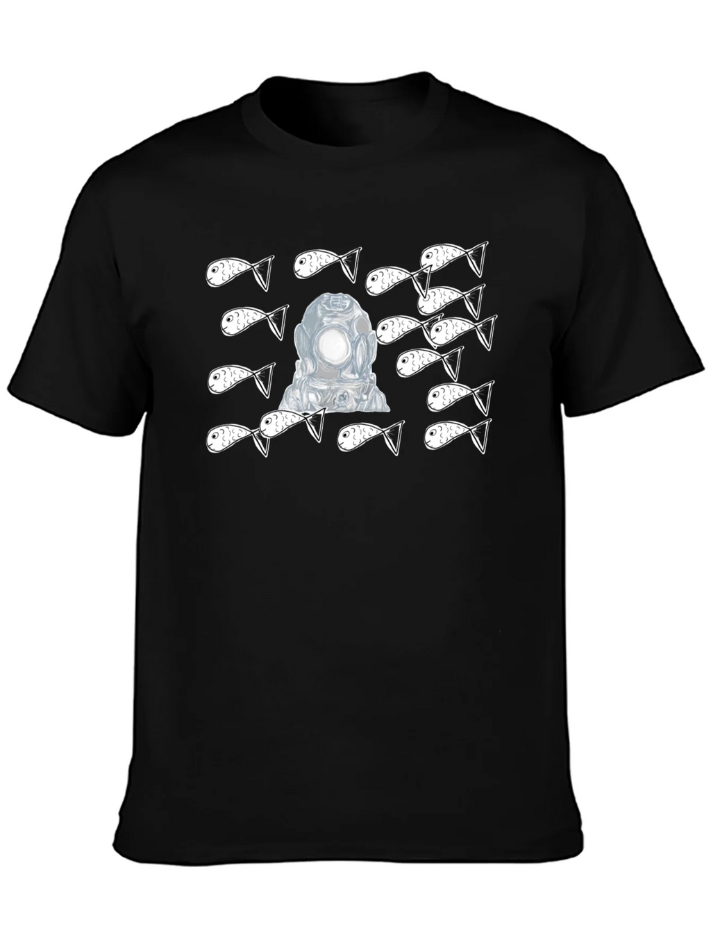 Diver & Fish Graphic Tee - Black product image 3