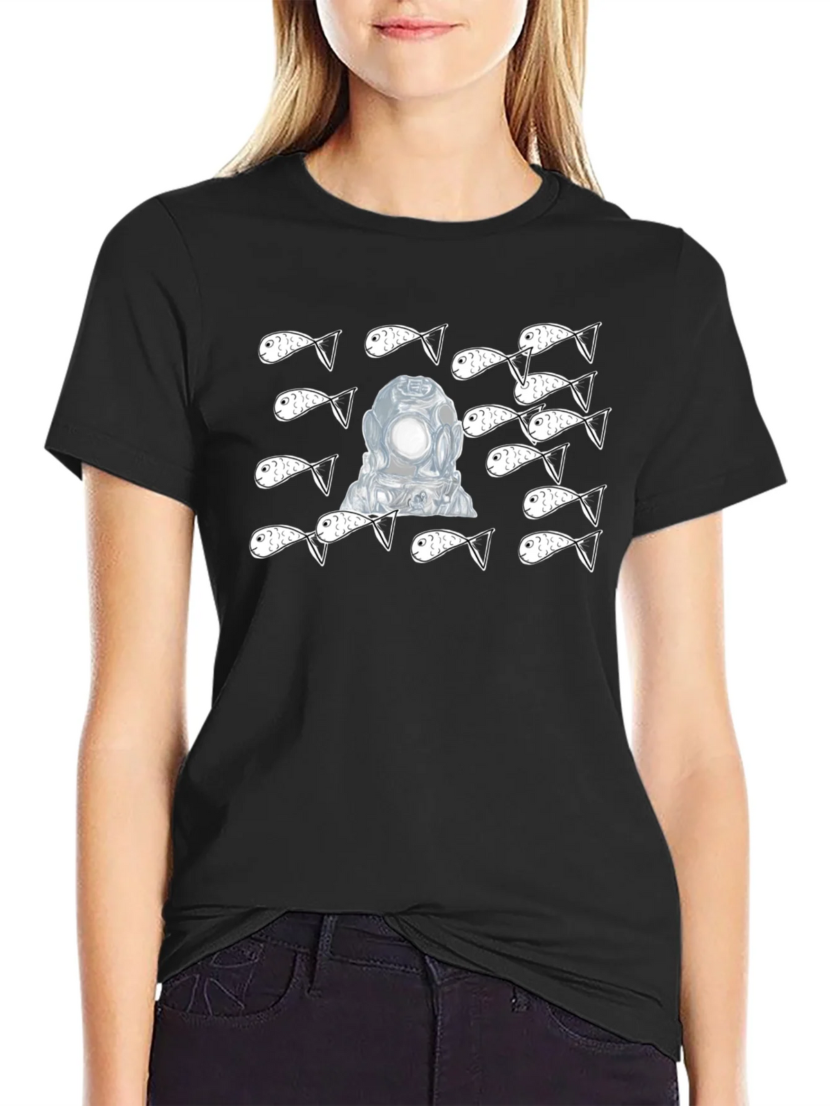 Diver & Fish Graphic Tee - Black product image 2