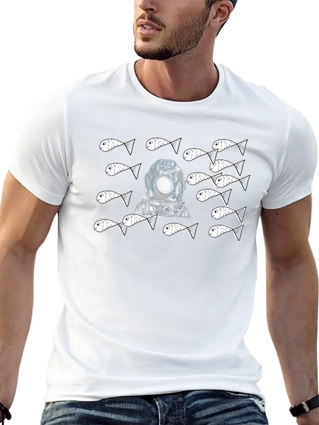 Diver & Fish Graphic Tee - Black product image 12