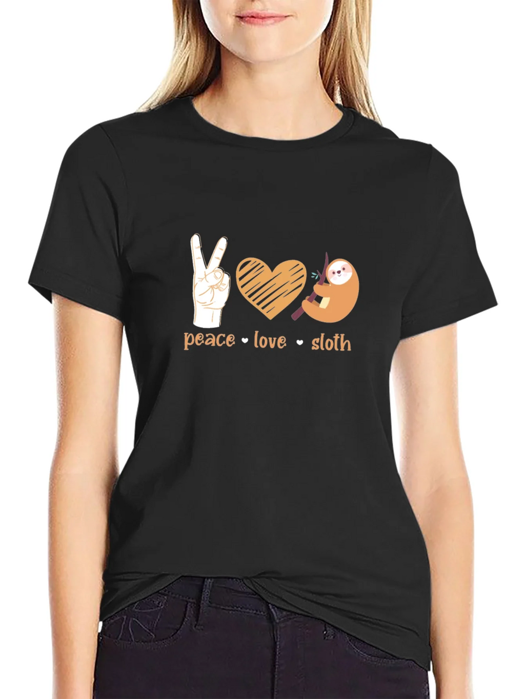 Peace Love Sloth T-Shirt product image 2