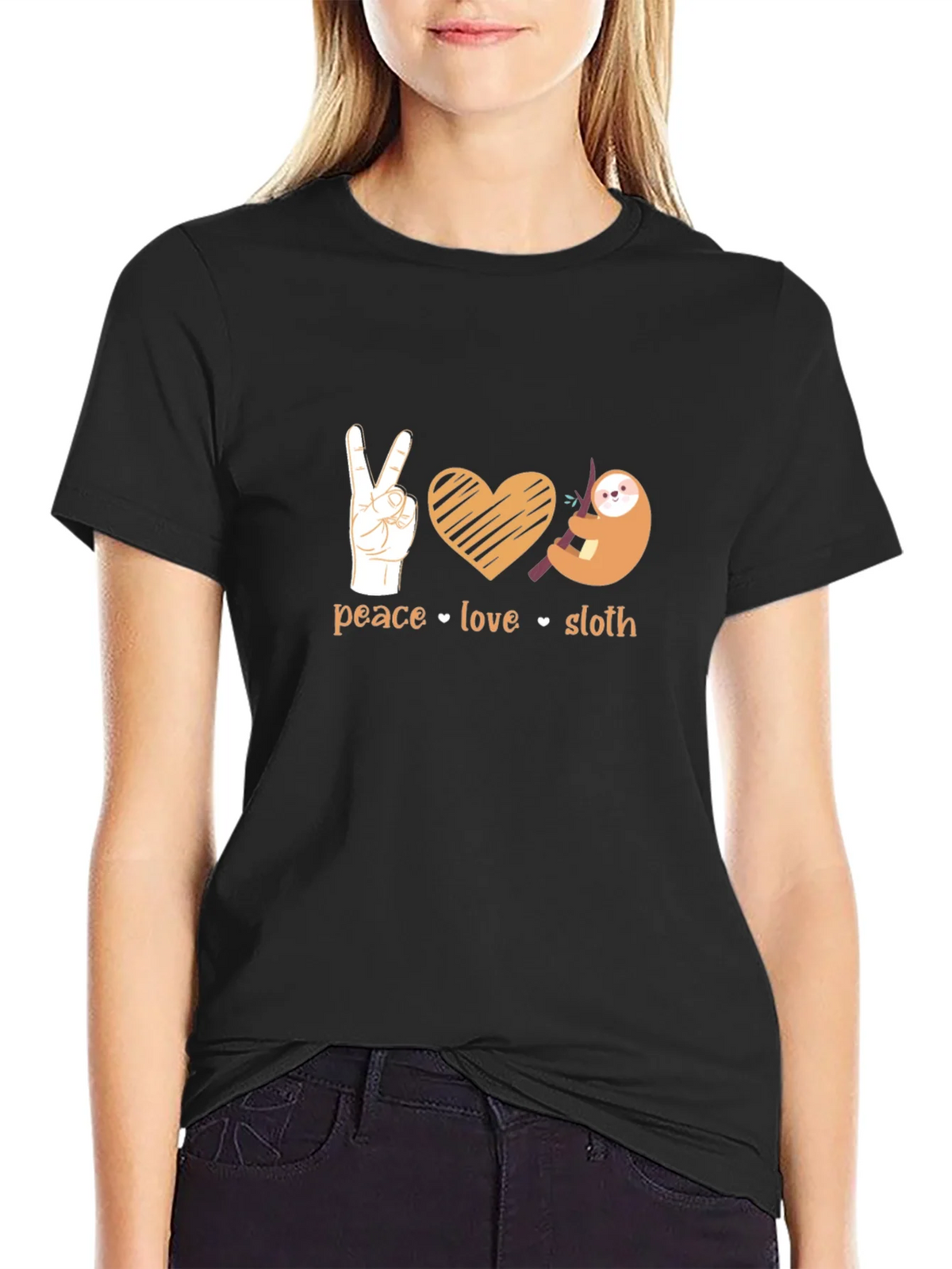 Peace Love Sloth T-Shirt product image 2
