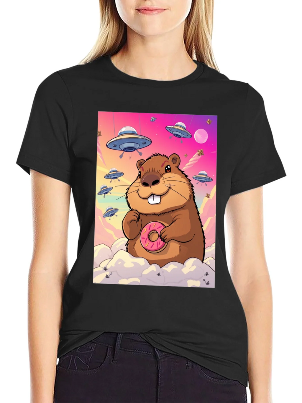 Space Beaver Donut T-Shirt product image 2