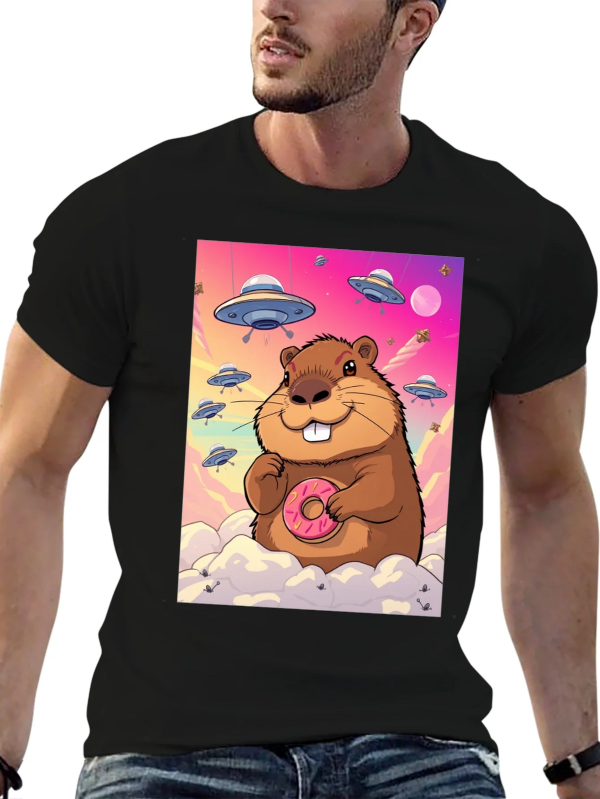 Space Beaver Donut T-Shirt product image 6