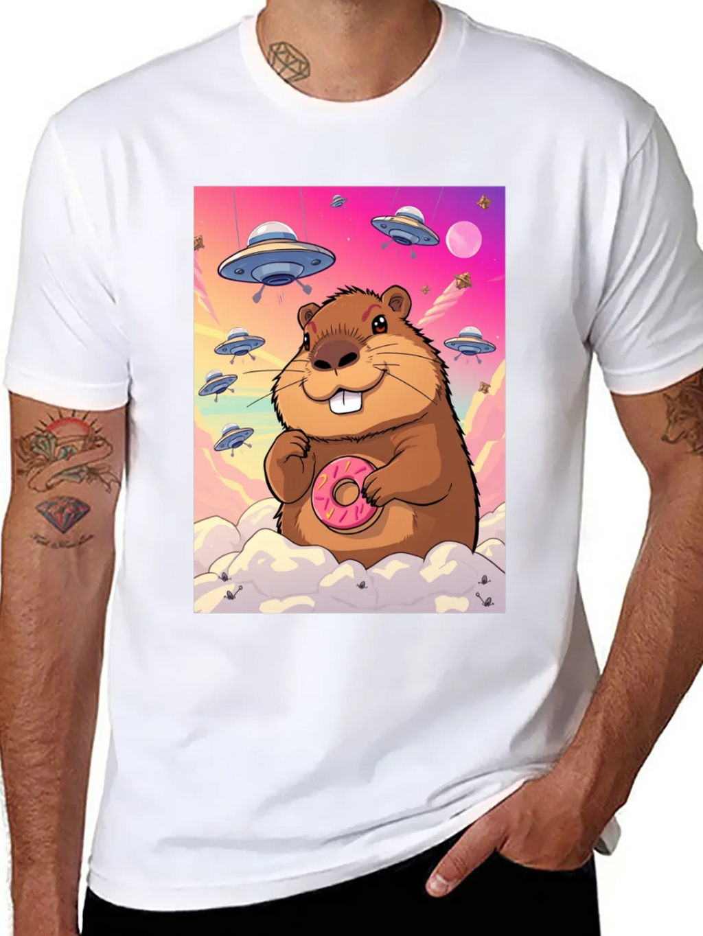 Space Beaver Donut T-Shirt product image 7