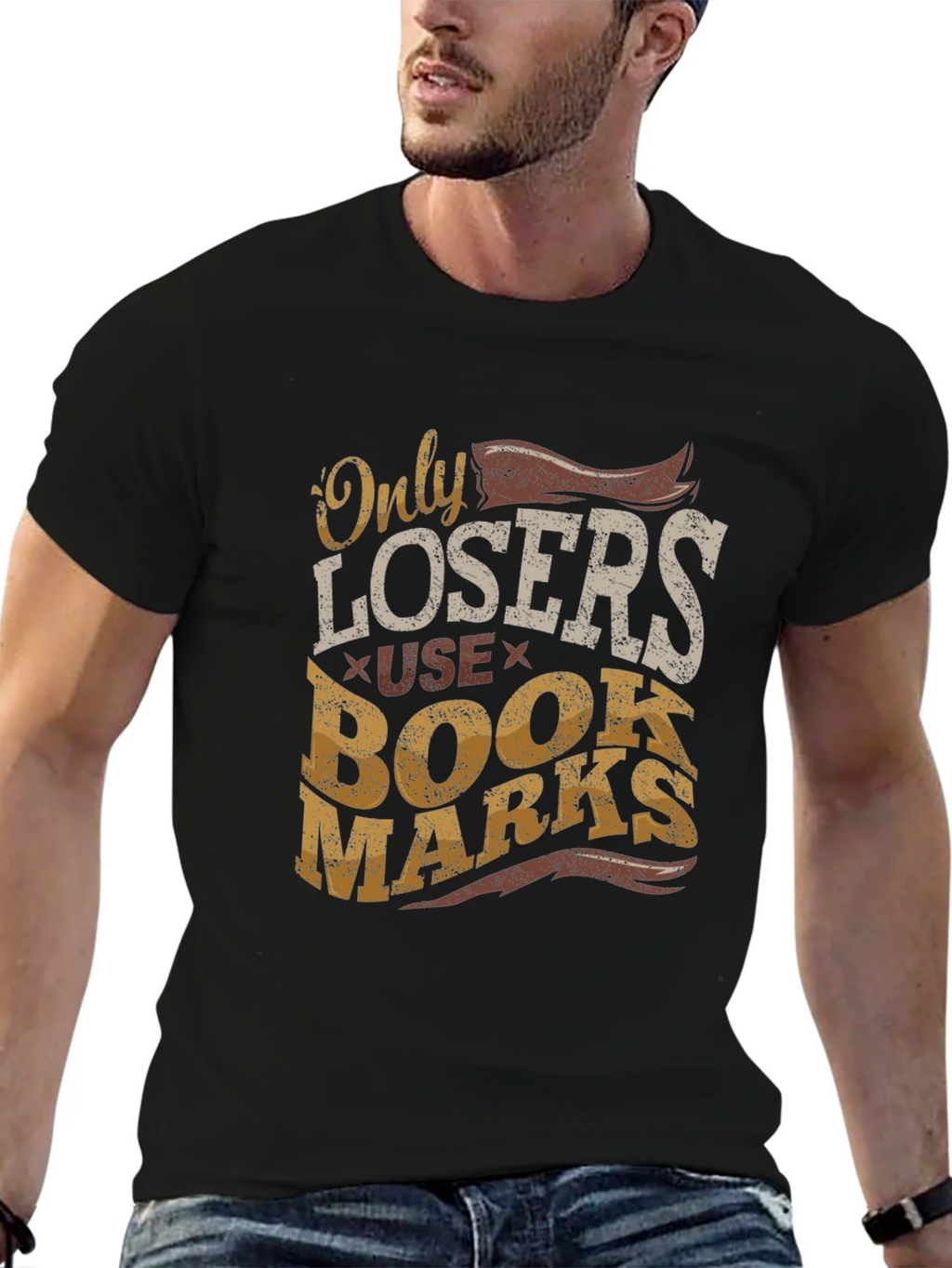 Only Losers Use Bookmarks Graphic Tee product image 6