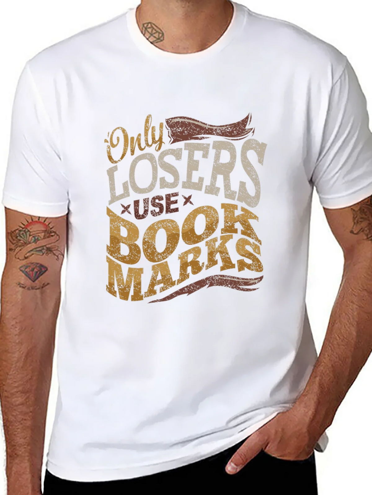 Only Losers Use Bookmarks Graphic Tee product image 7