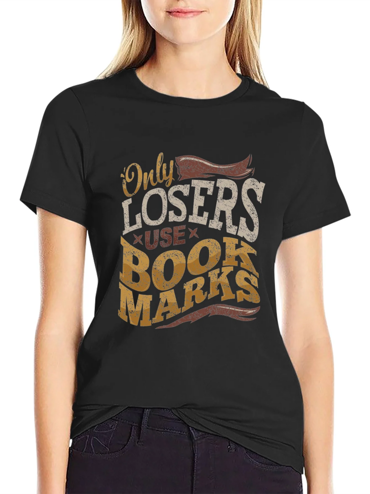 Only Losers Use Bookmarks Graphic Tee product image 2