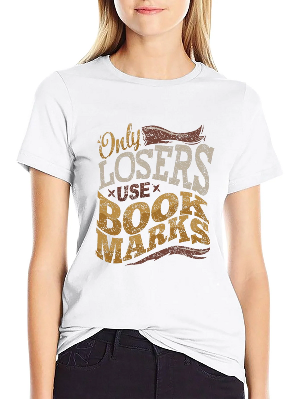 Only Losers Use Bookmarks Graphic Tee product image 8