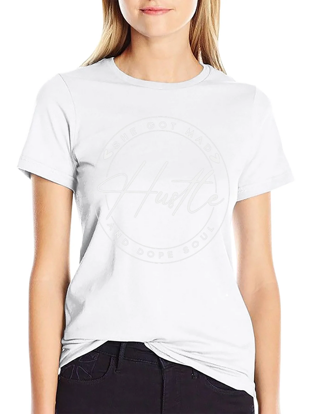 She Got Mad Hustle T-Shirt - Black Crew Neck Tee product image 8