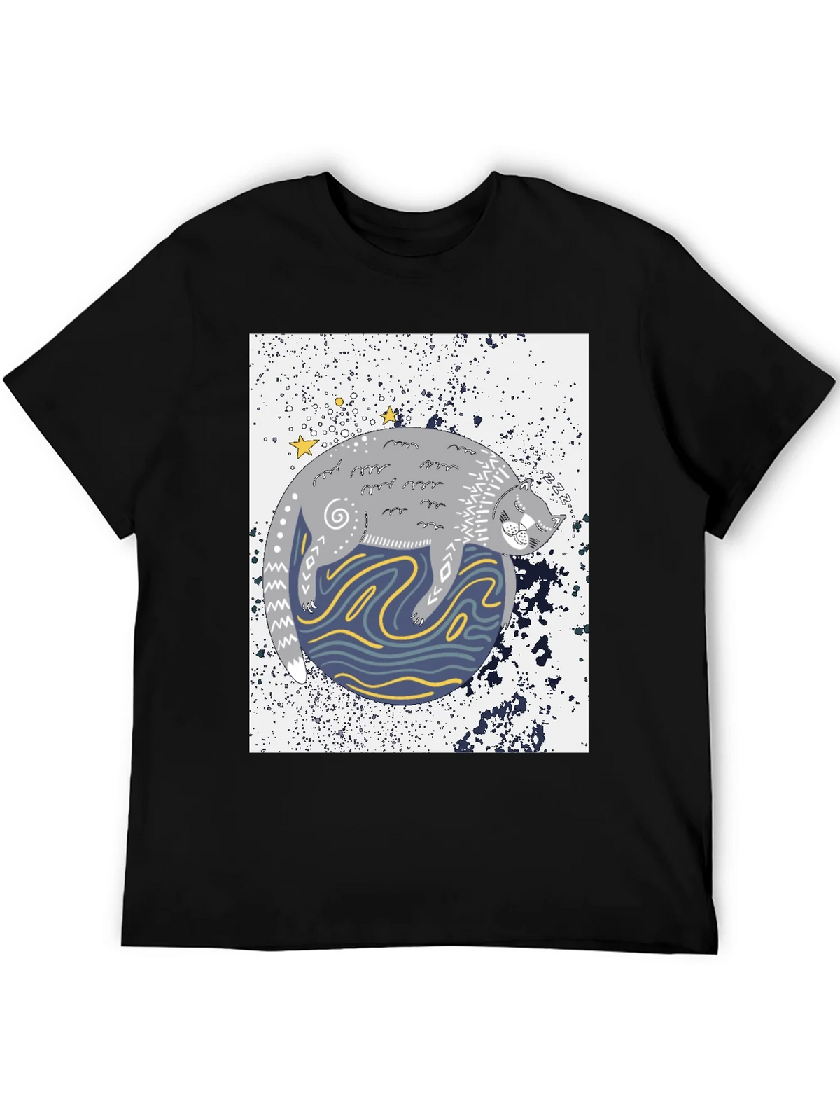 Cosmic Cat Black Graphic Tee product image 4
