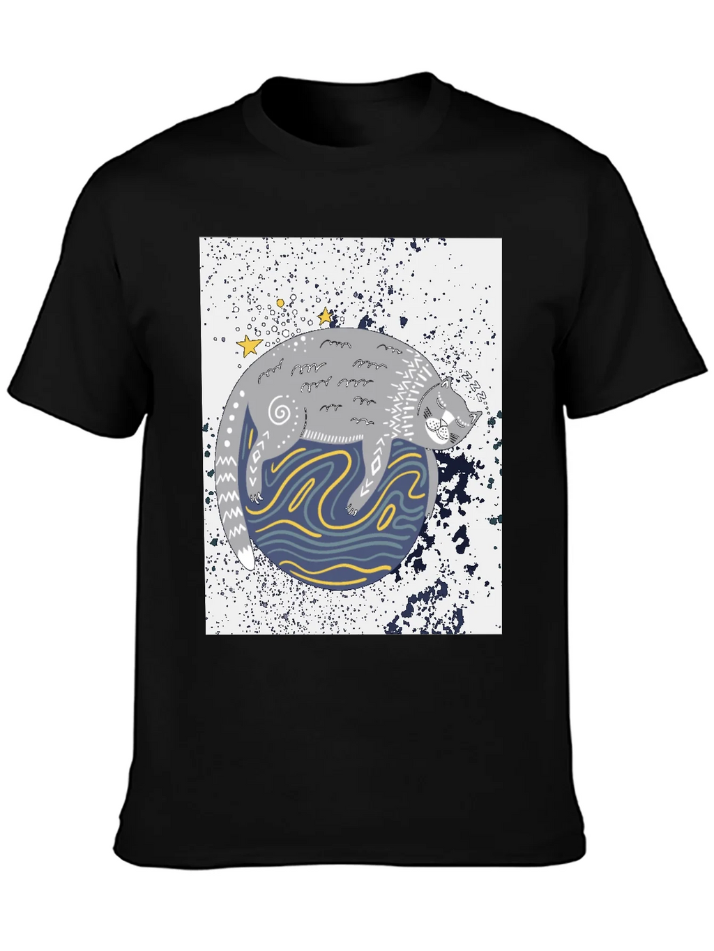 Cosmic Cat Black Graphic Tee product image 2
