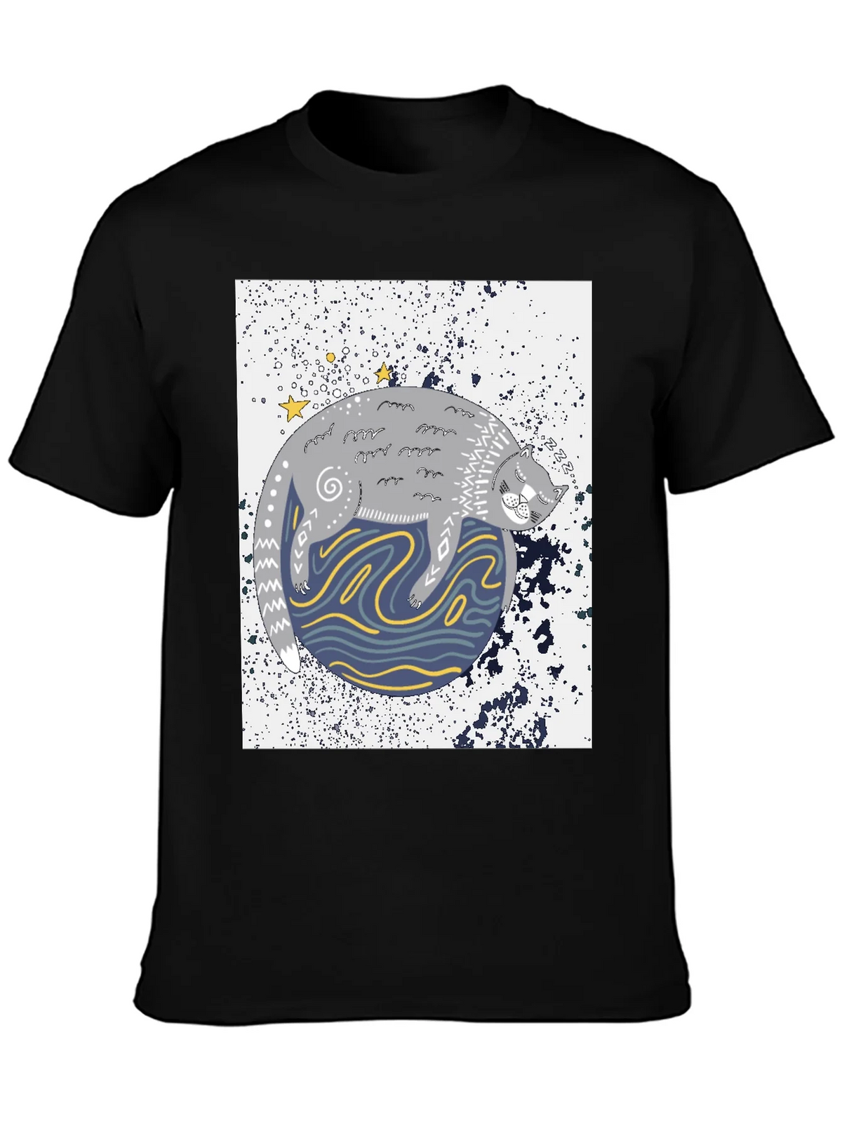 Cosmic Cat Black Graphic Tee product image 2