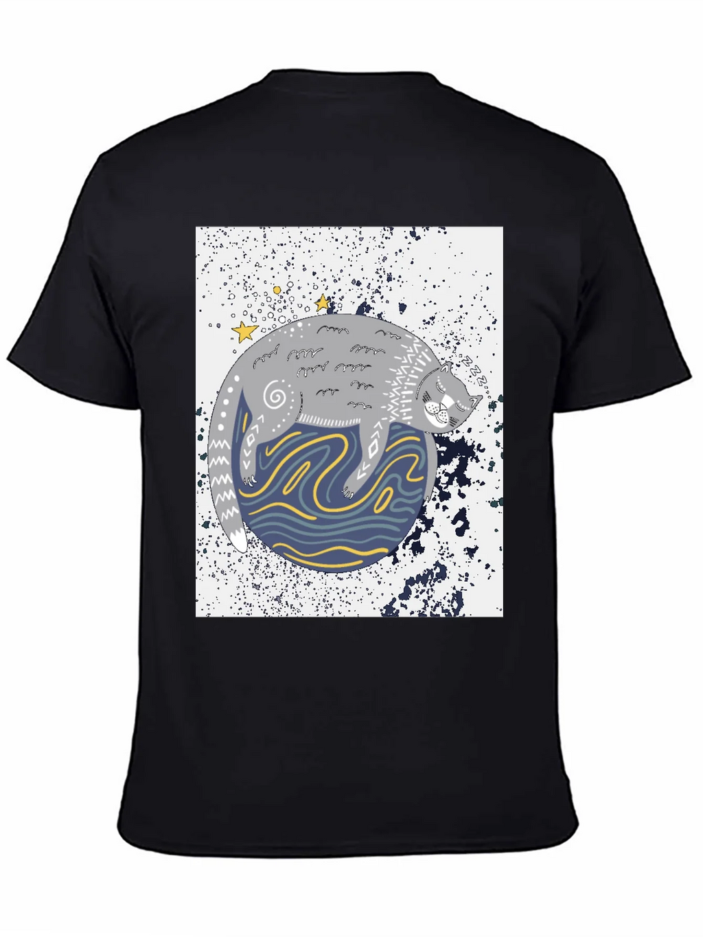 Cosmic Cat Black Graphic Tee product image 3