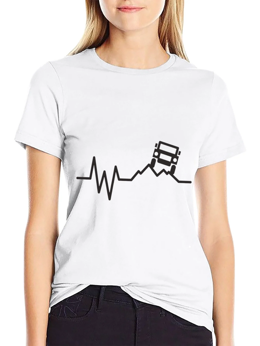 Off-Road Heartbeat T-Shirt - Black Graphic Tee product image 6