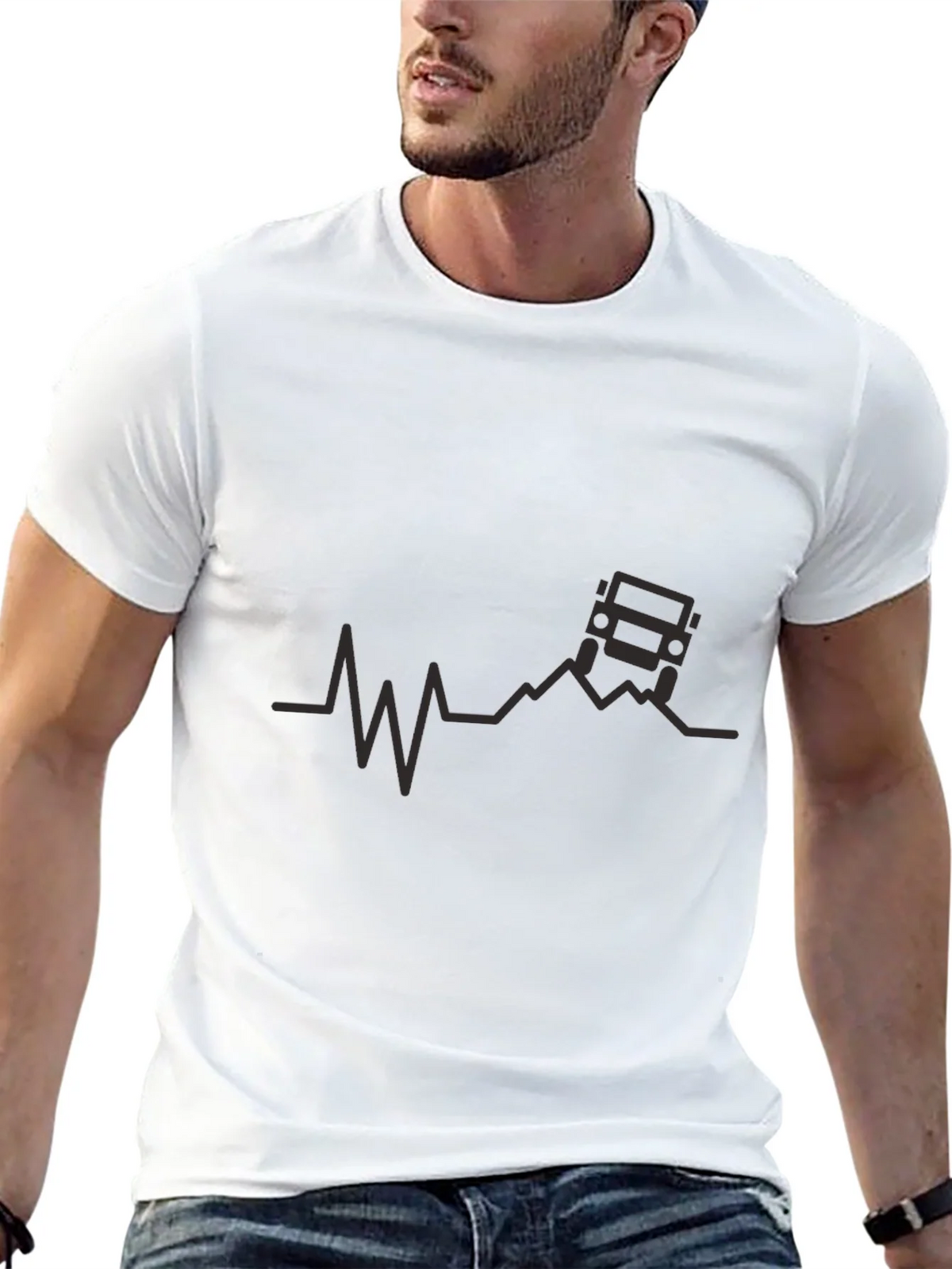 Off-Road Heartbeat T-Shirt - Black Graphic Tee product image 9