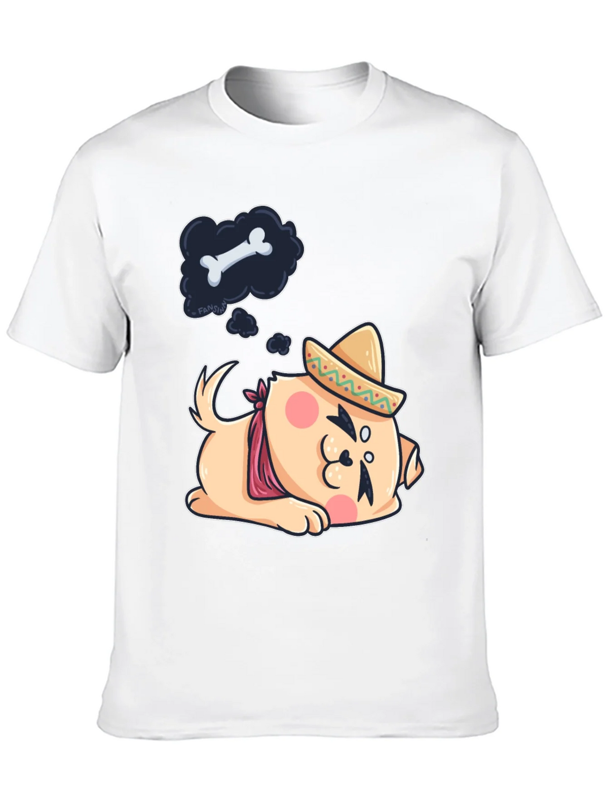 Cute Dog Sombrero Black T-Shirt product image 9