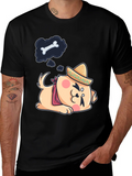 Cute Dog Sombrero Black T-Shirt product image 1