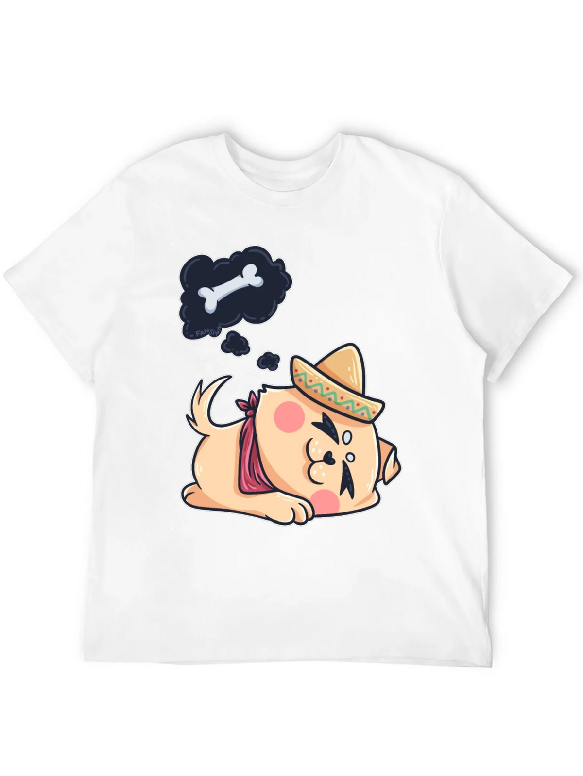 Cute Dog Sombrero Black T-Shirt product image 11