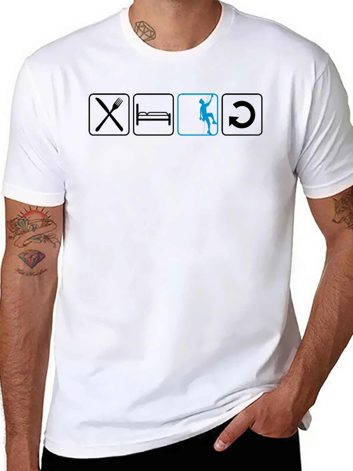 Eat Sleep Climb Repeat Black T-Shirt product image 7