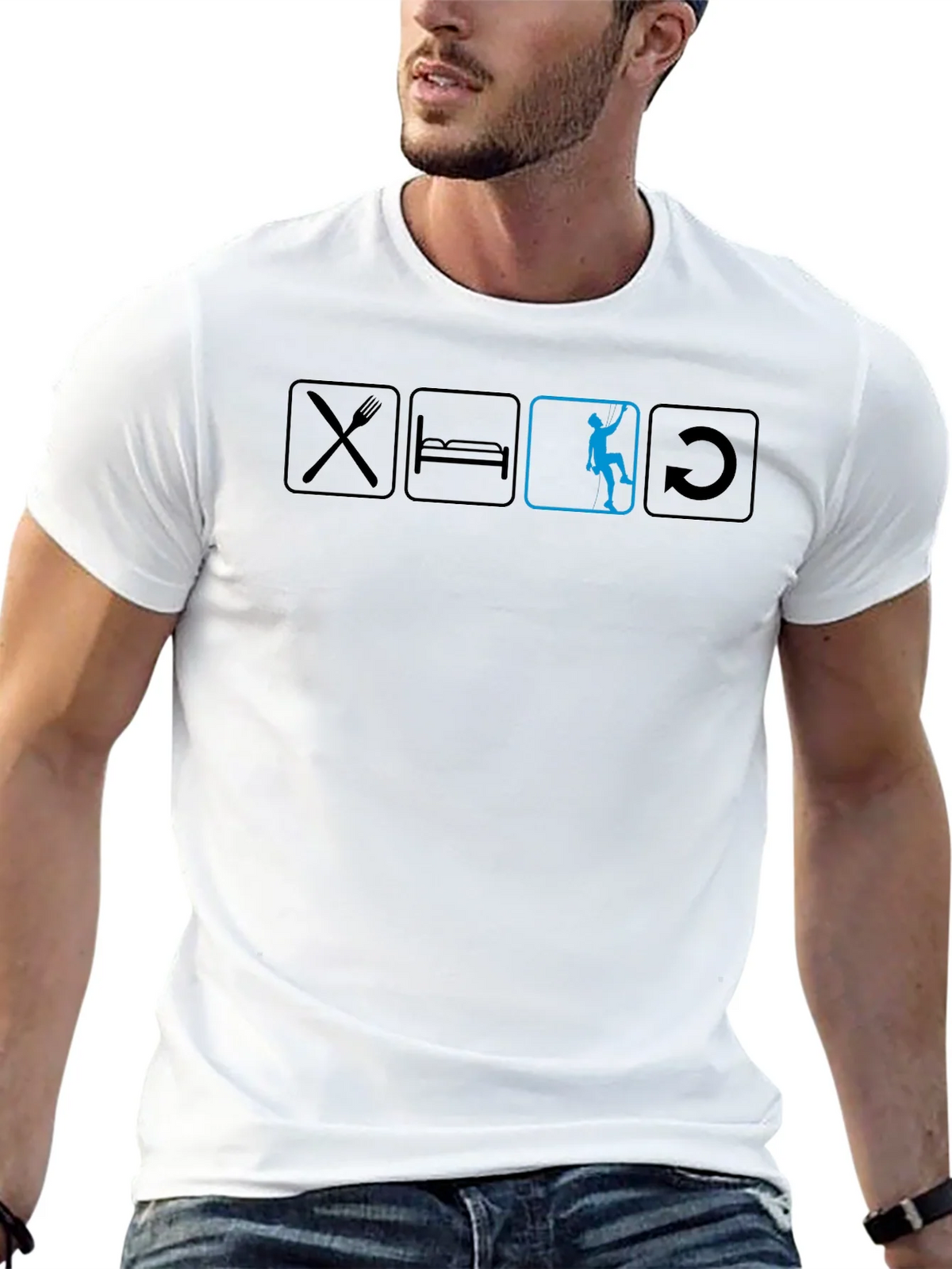 Eat Sleep Climb Repeat Black T-Shirt product image 12